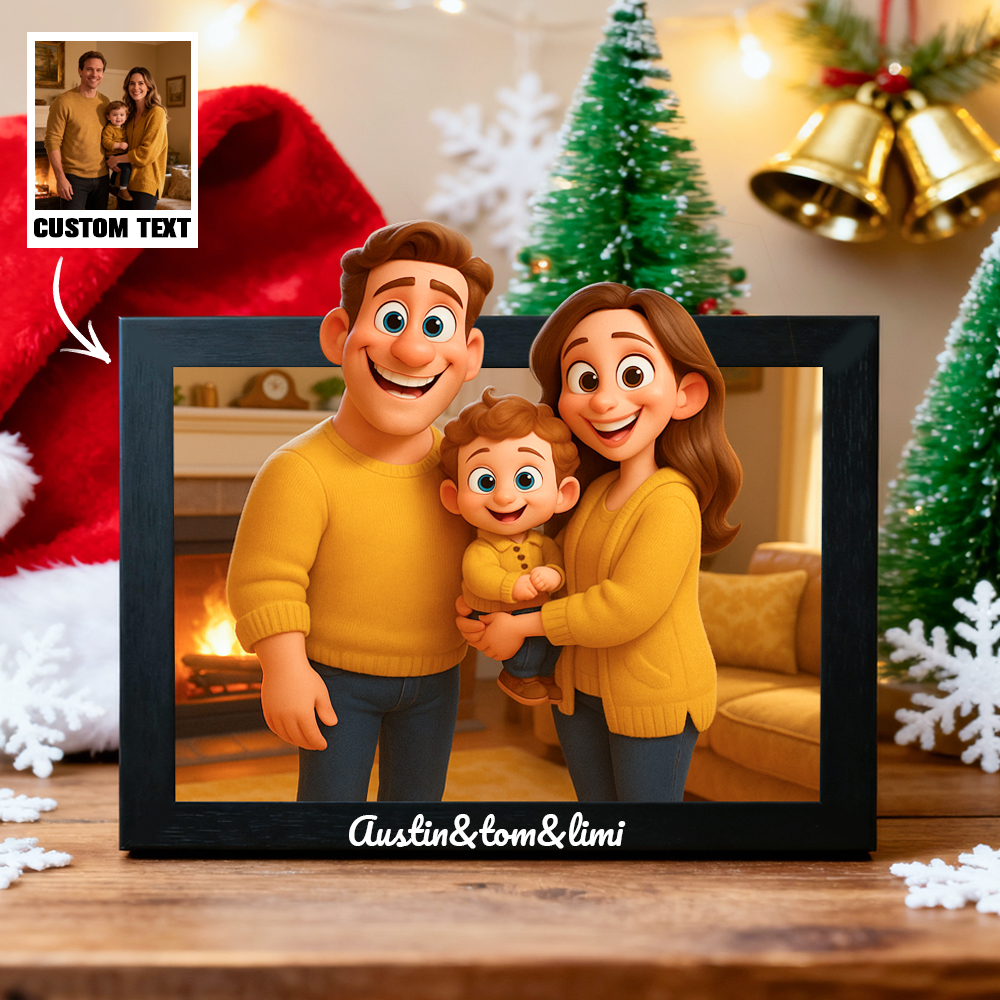 Custom Portrait Cartoon Frame｜Unique Illustration from Your Photo｜Ideal Gift for Couples, Family & Friends