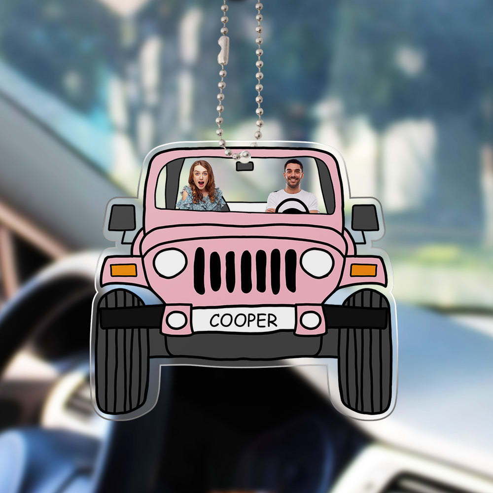 Personalized Off Road Car Photos Ornament Car Rearview Mirror Acrylic Hanging Accessories - MyPhotoBoxer