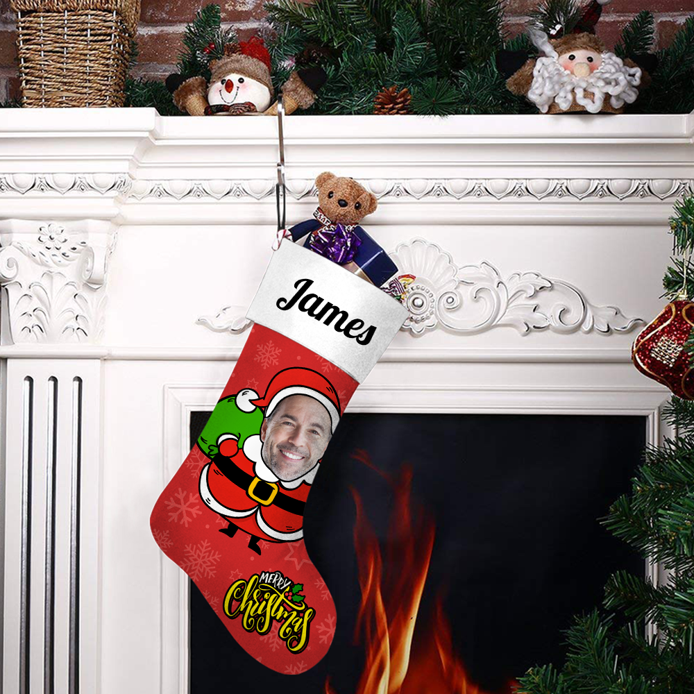 custom man santa claus christmas stocking