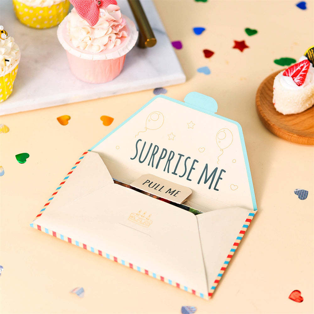 Personalized Surprise Confetti Card Birthday Exploding Box Card Custom Photo 3D Pop-Up Greeting Card - MyPhotoBoxer