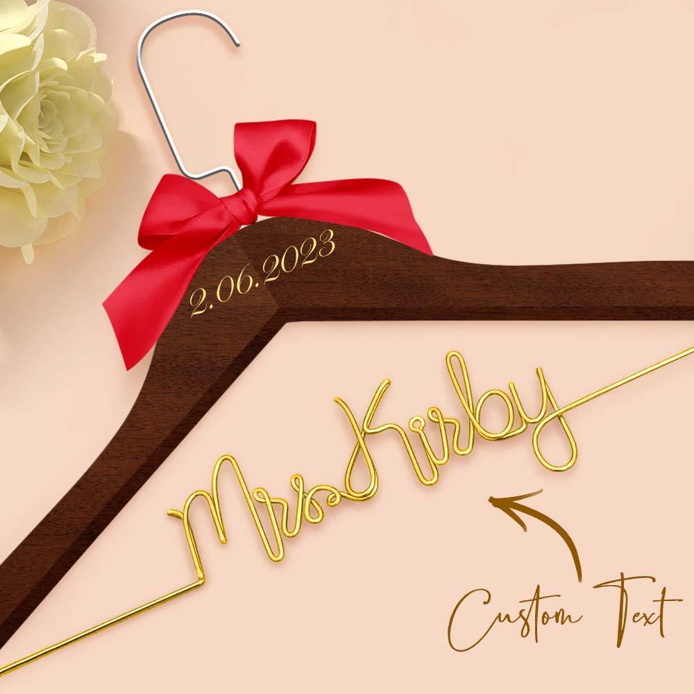 Custom Bridal Hanger Wedding Name Hanger, Personalized Wedding Hanger Dress Hanger Wedding Gifts - MyPhotoBoxer