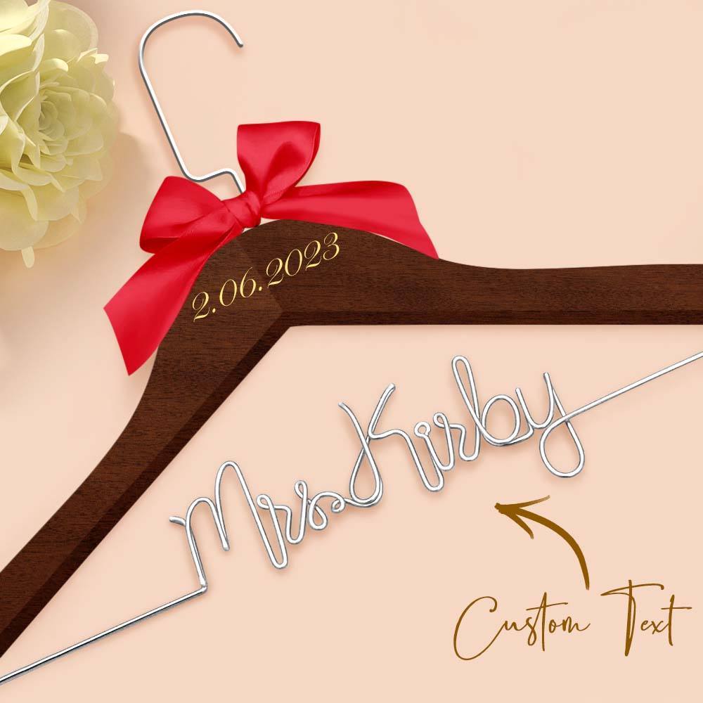 Custom Bridal Hanger Wedding Name Hanger, Personalized Wedding Hanger Dress Hanger Wedding Gifts - MyPhotoBoxer