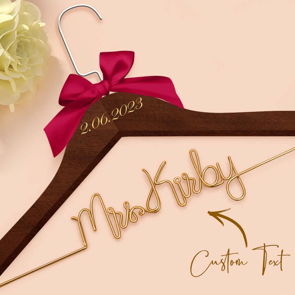 Custom Bridal Hanger Wedding Name Hanger, Personalized Wedding Hanger Dress Hanger Wedding Gifts - MyPhotoBoxer
