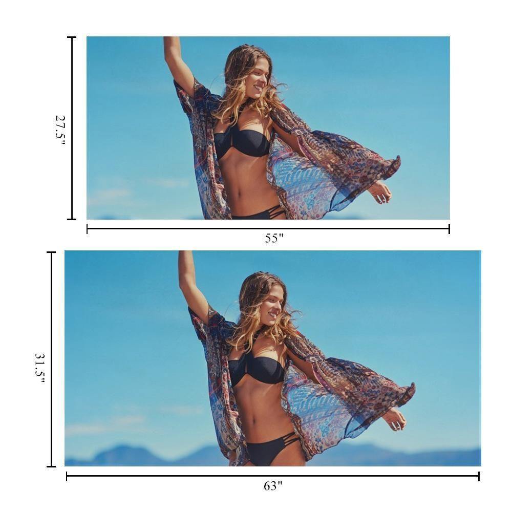 Personalized Towel Wrap Customized Photo Beach Towel Gift PoolTowel 80*160cm - MyPhotoBoxer