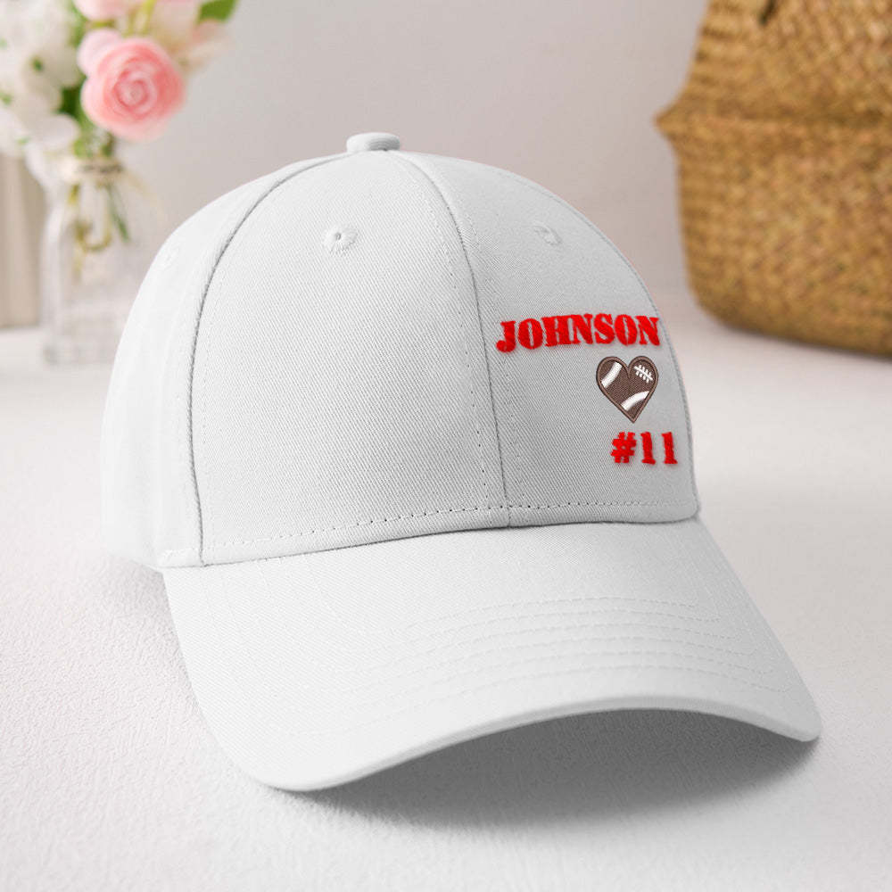 Personalized Football Team Caps Baseball Hats Game Day Gift Idea for Teammates and Sports Fans - MyPhotoBoxer