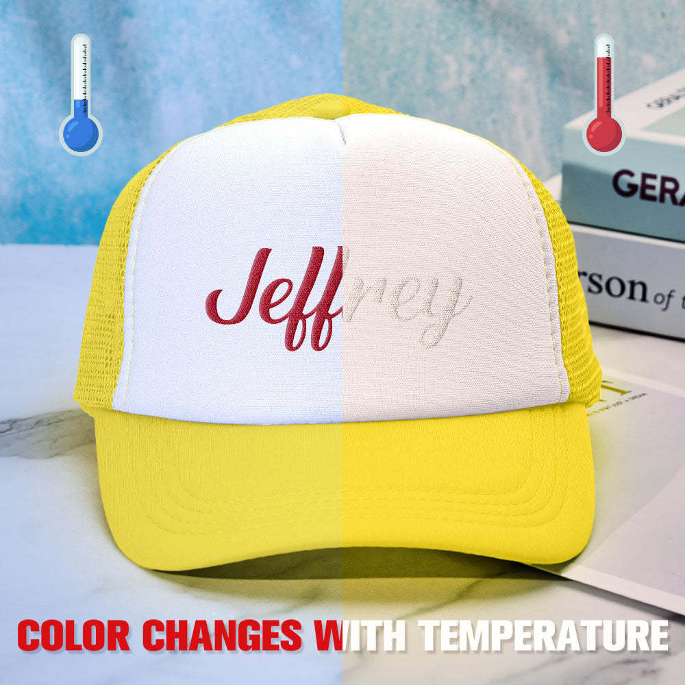 Custom Puff Print Trucker Hat Personalized Temperature-sensitive Foam Trucker Caps - MyPhotoBoxer