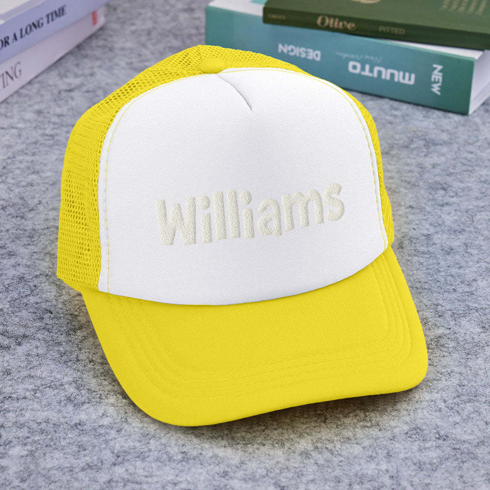 Custom Puff Print Trucker Hat Personalized Name Foam Trucker Caps for Adult - MyPhotoBoxer