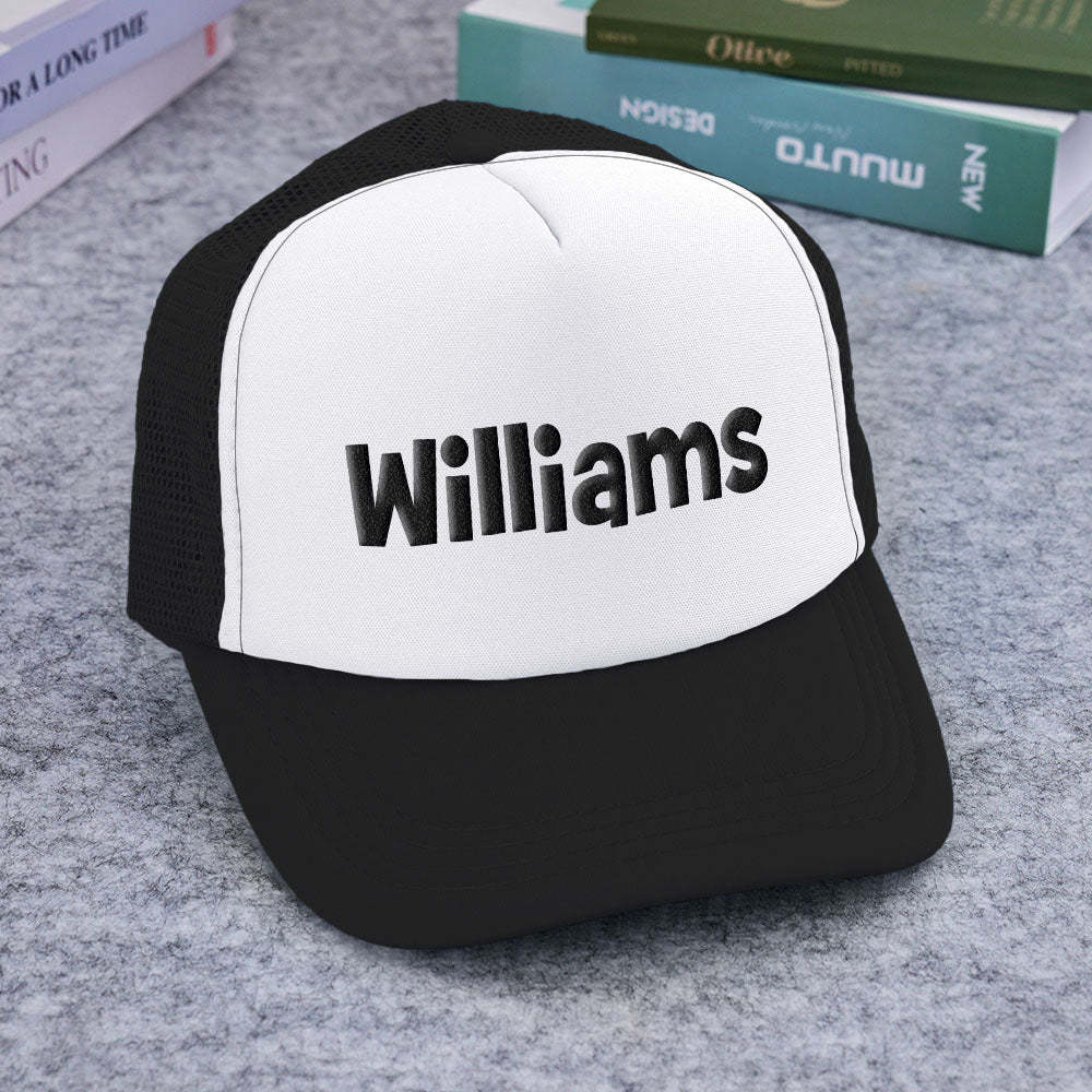 Custom Puff Print Trucker Hat Personalized Name Foam Trucker Caps for Adult - MyPhotoBoxer