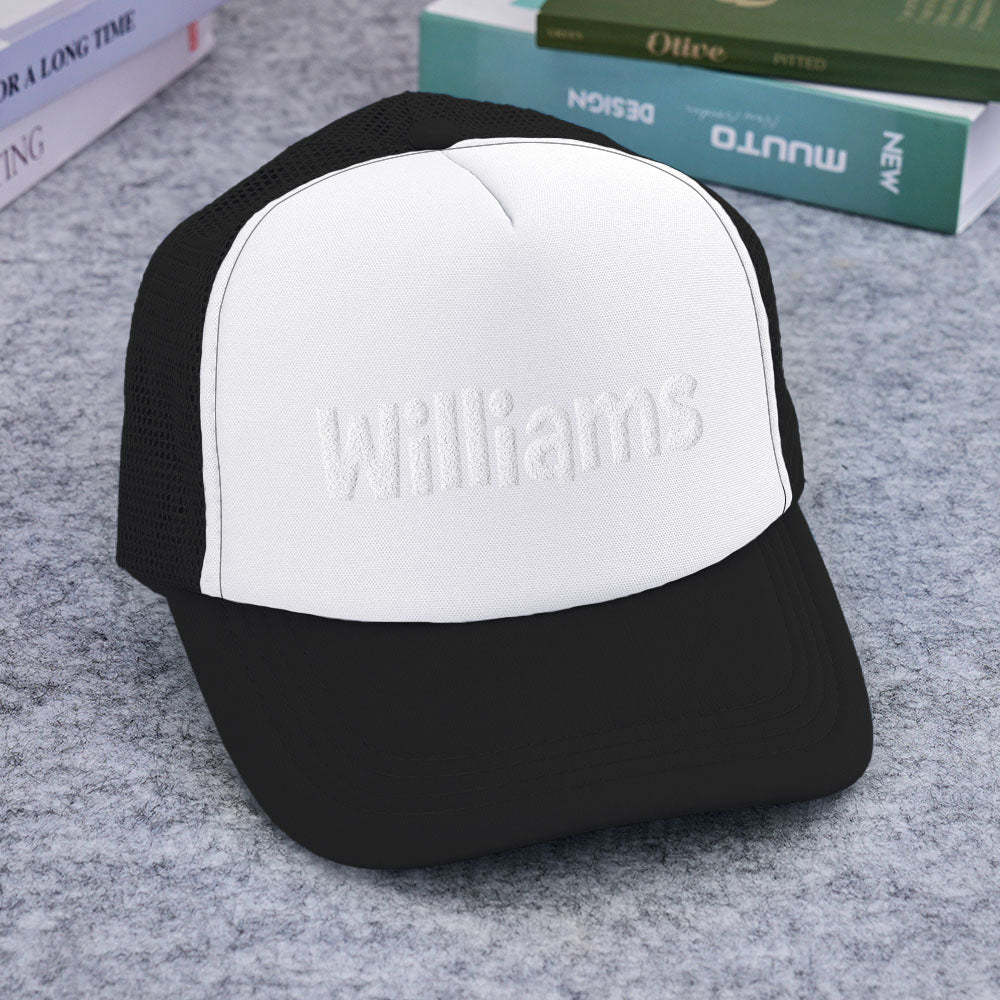Custom Puff Print Trucker Hat Personalized Name Foam Trucker Caps for Adult - MyPhotoBoxer