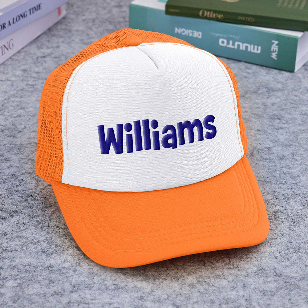 Custom Puff Print Trucker Hat Personalized Name Foam Trucker Caps for Adult - MyPhotoBoxer