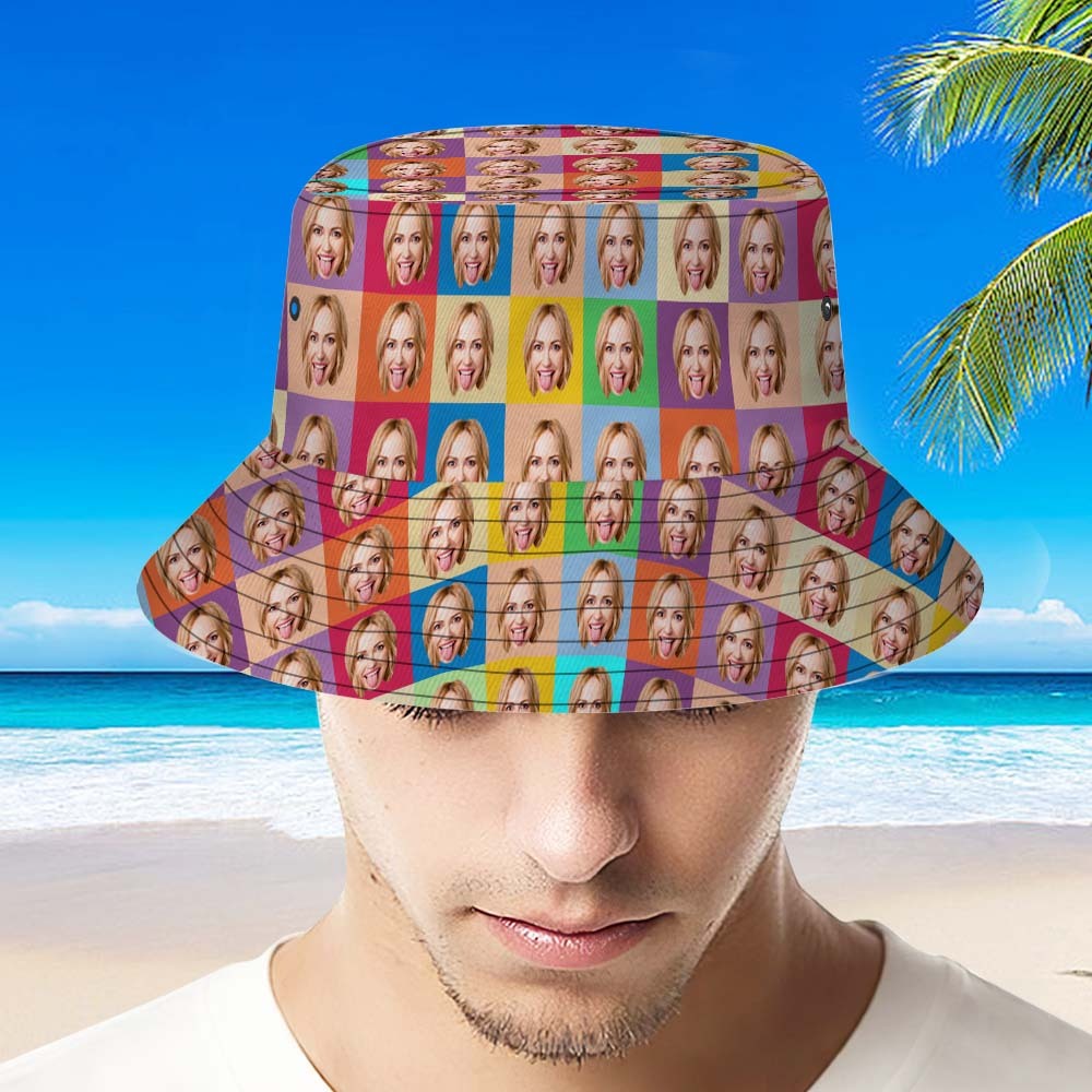 Custom Bucket Hat Unisex Face Bucket Hat Summer Print Bucket Hat Fashionable Design