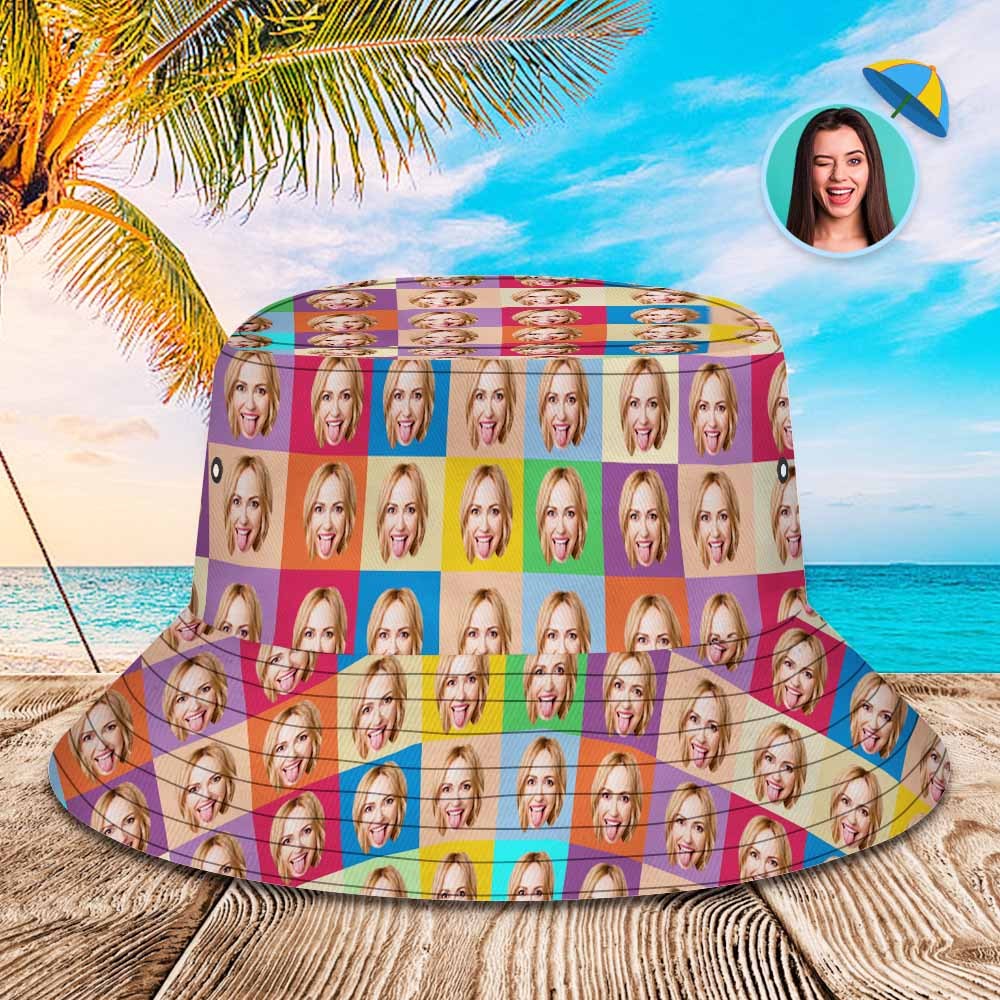 Custom Bucket Hat Unisex Face Bucket Hat Summer Print Bucket Hat Fashionable Design