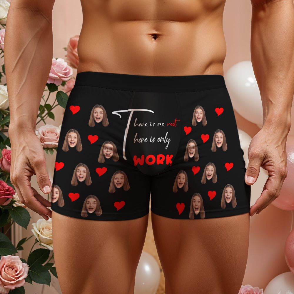Personalized Men Boxers with Face, Custom Face Boxer Briefs, Happy Valentine's Day, Valentine’s Day Gift for Him - MyPhotoBoxer