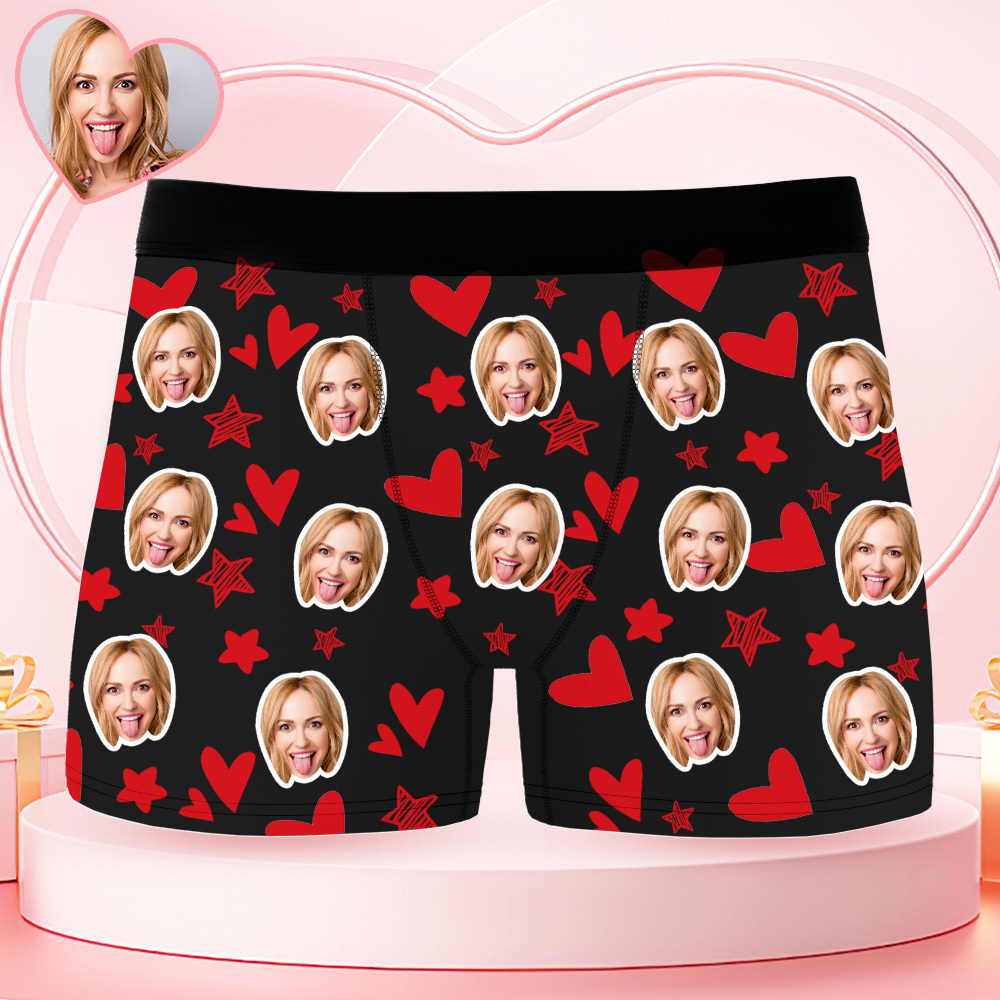Custom Photo Men's Boxers Woman Face Blow Dandelion Funny Boxer Shorts For Men, Blow Me Boxer Men, Valentine Day Gift For Husband Boyfriend - MyPhotoBoxer
