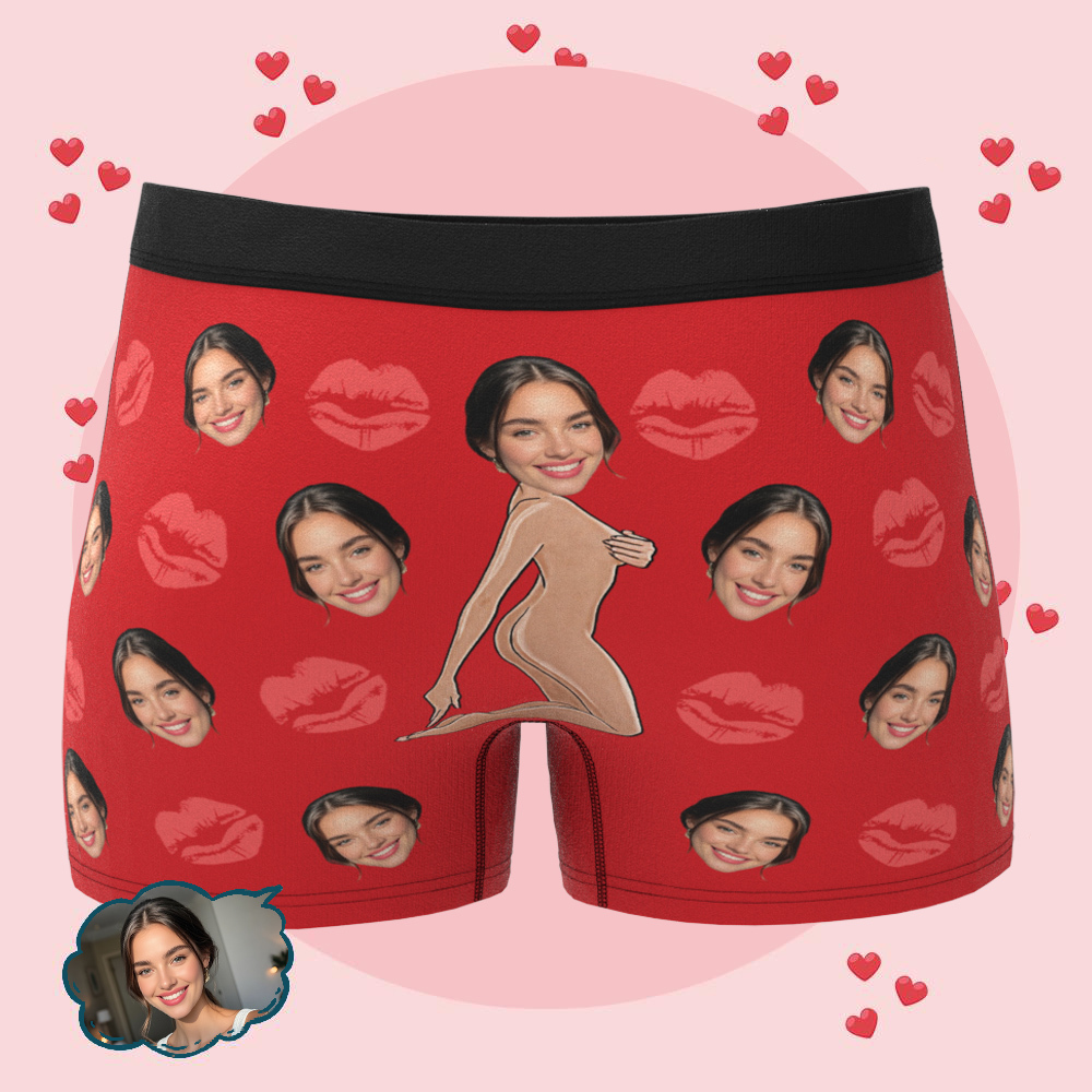 Personalize Boxers with Face for Husband/Boyfriend, Custom Boxer Briefs, Face Underwear, Underwear with Photo, Anniversary/Birthday Gift for Him - MyPhotoBoxer