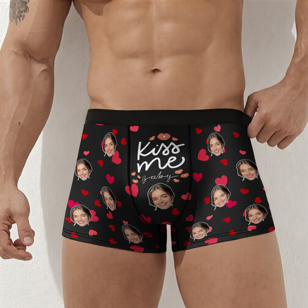 Custom Boxer Briefs with Faces, Valentines Day Gift for Husband/Boyfriend, Gift for him Anniversary/Christmas, Father's Day Gift
