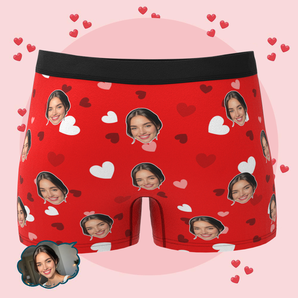 Custom Boxer Briefs with Faces, Valentines Day Gift for Husband/Boyfriend, Gift for him Anniversary/Christmas, Father's Day Gift