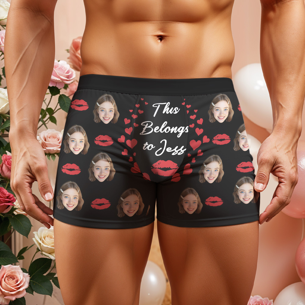 Personalize Boxers with Face for Husband/Boyfriend, Custom Boxer Briefs, Face Underwear, Anniversary/Birthday Gift for Him