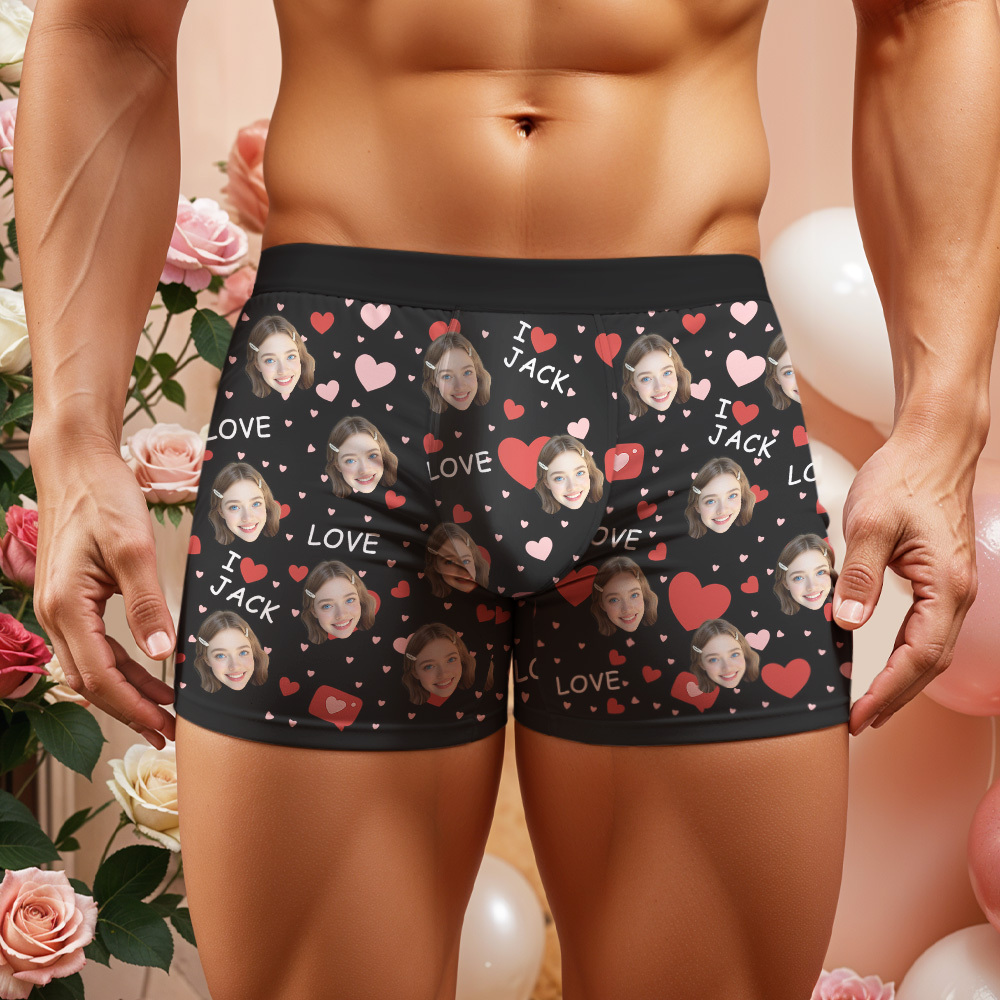 Personalized Face Man Underwear Custom Anniversary,Birthday,Valentines Day Gift for Him,Boyfriend