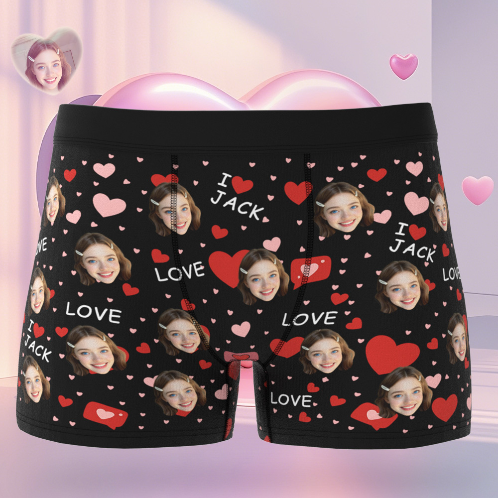 Personalized Face Man Underwear Custom Anniversary,Birthday,Valentines Day Gift for Him,Boyfriend