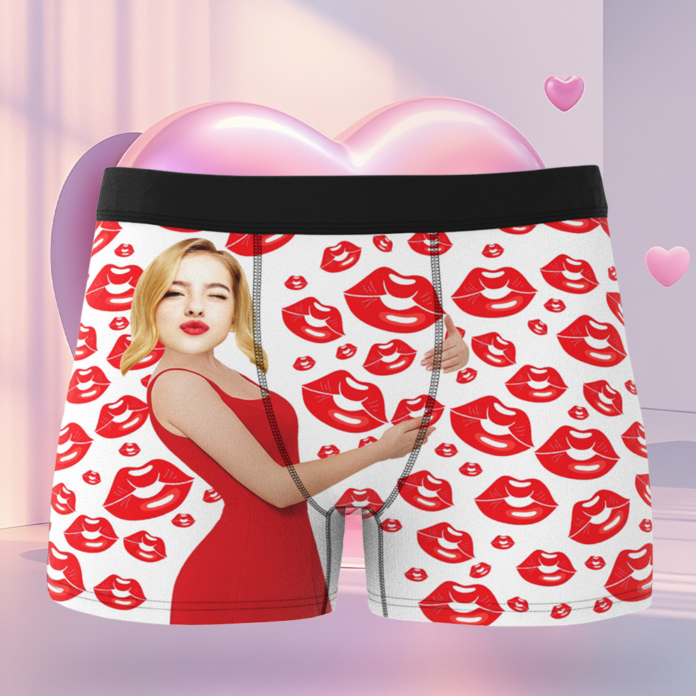 Personalize Boxers with Face for Husband/Boyfriend, Custom Boxer Briefs, Face Underwear, Underwear with Photo, Anniversary/Birthday Gift for Him