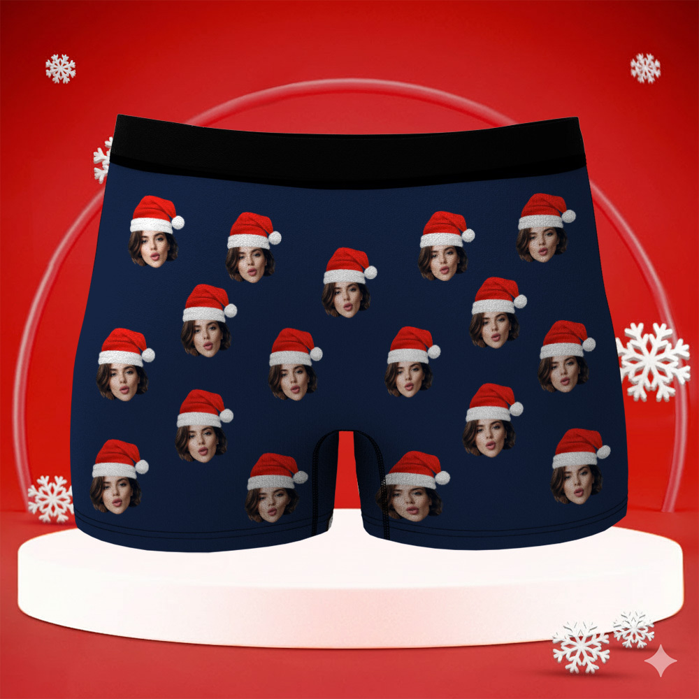 Custom Christmas Men So Big Boxers with Face, Funny Personalized Underwear Gift for Boyfriend, Husband, or Couples - MyPhotoBoxer