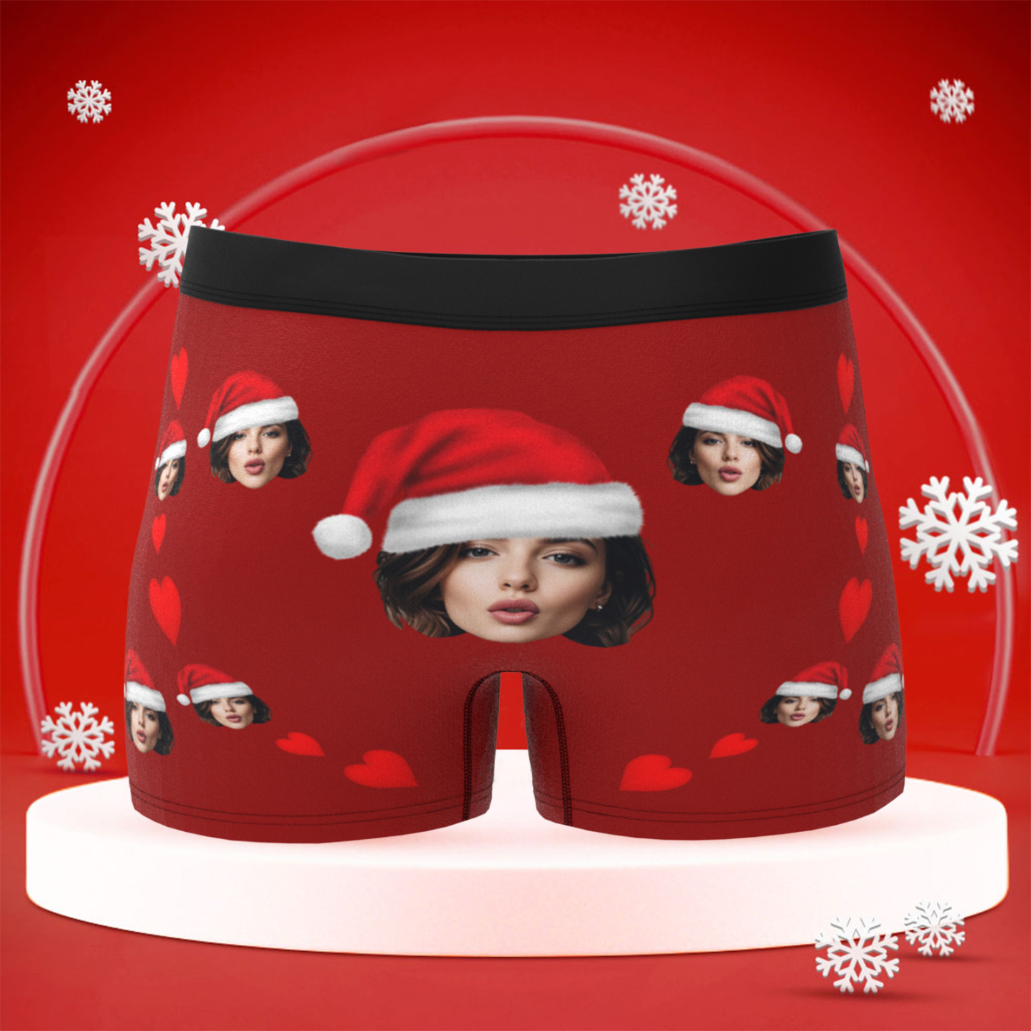 Personalized Christmas Men Boxers with Face, Funny Personalized Underwear Gift for Boyfriend, Husband, or Couples - MyPhotoBoxer