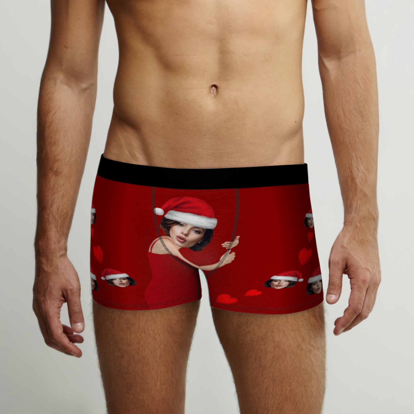 Personalized Christmas Men Boxers with Face, Funny Personalized Underwear Gift for Boyfriend, Husband, or Couples - MyPhotoBoxer