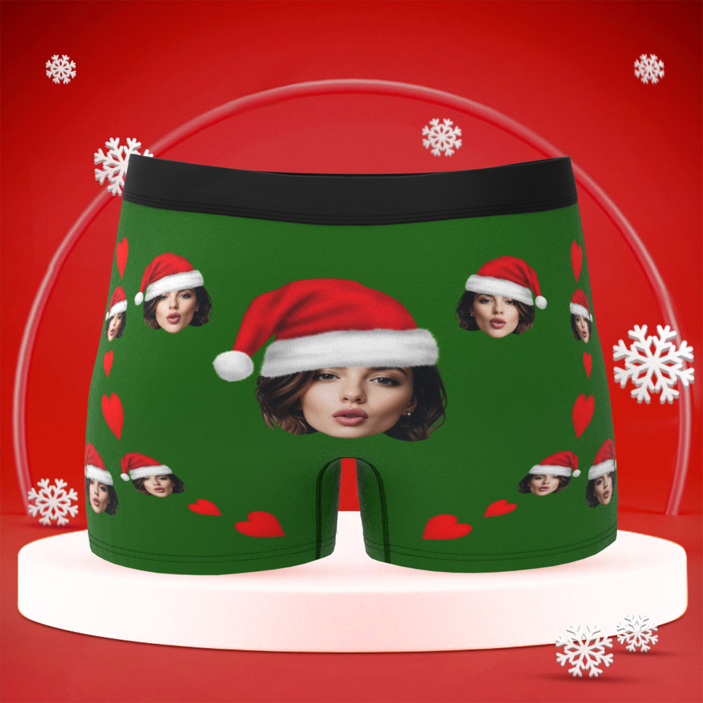 Personalized Christmas Men Boxers with Face, Funny Personalized Underwear Gift for Boyfriend, Husband, or Couples - MyPhotoBoxer
