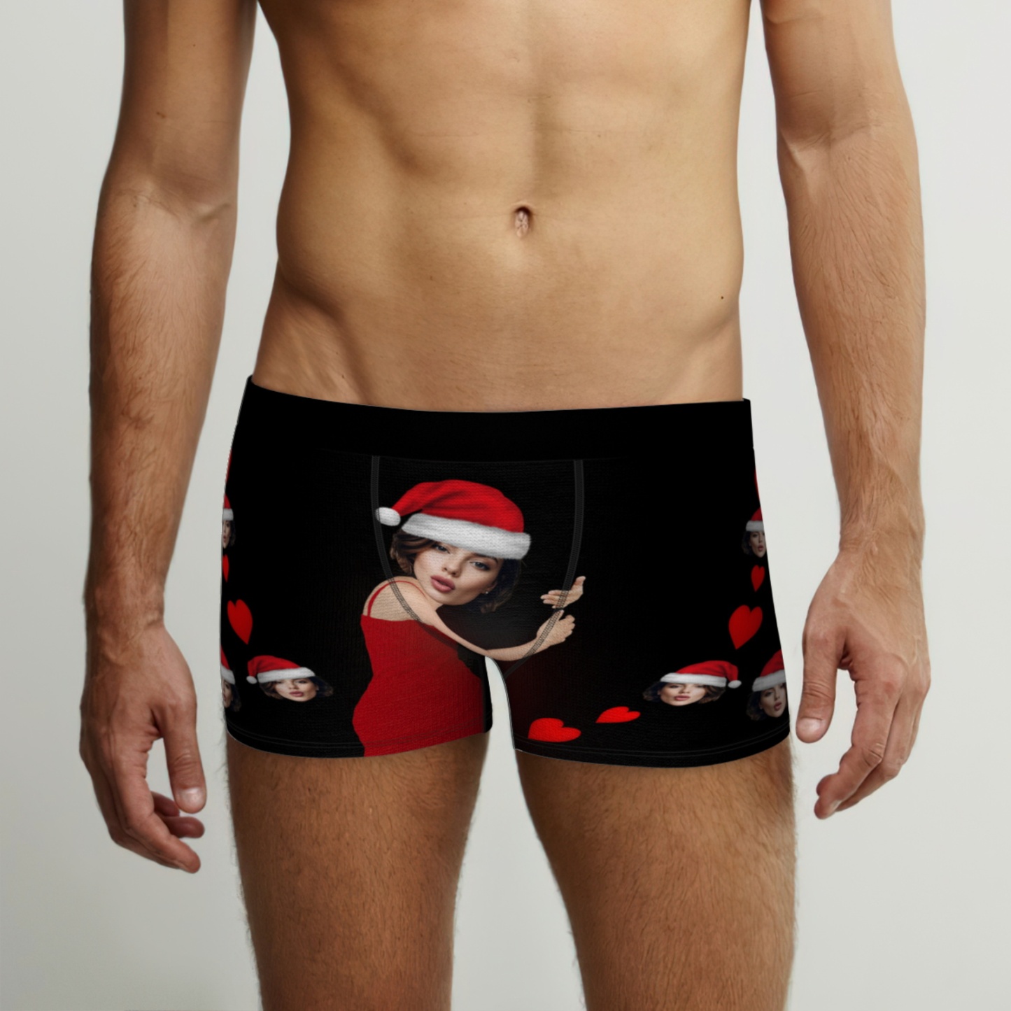 Personalized Christmas Men Boxers with Face, Funny Personalized Underwear Gift for Boyfriend, Husband, or Couples - MyPhotoBoxer