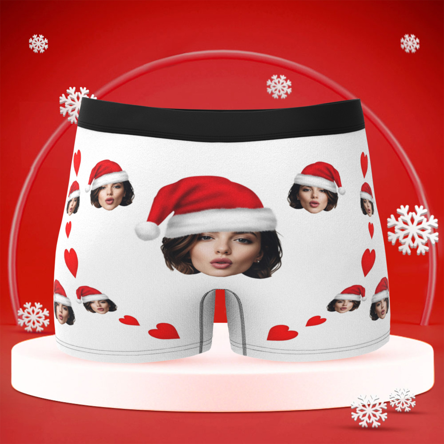 Personalized Christmas Men Boxers with Face, Funny Personalized Underwear Gift for Boyfriend, Husband, or Couples - MyPhotoBoxer
