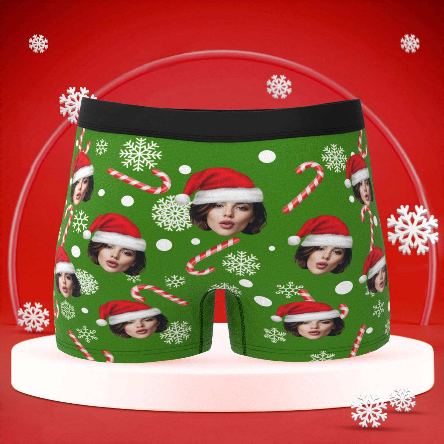 Personalized Christmas Men Boxers with Face, Funny Personalized Underwear Gift for Boyfriend, Husband, or Couples - MyPhotoBoxer