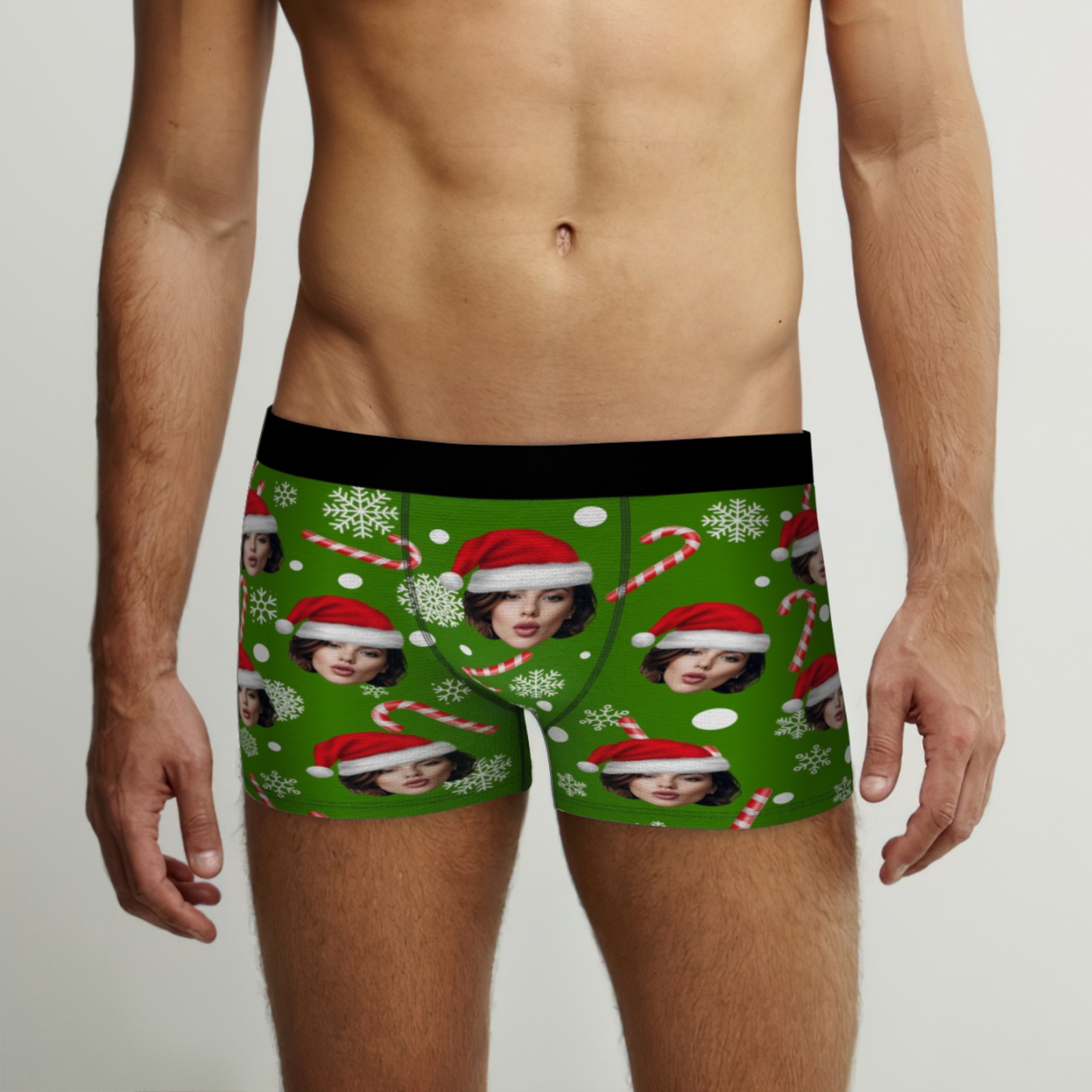 Personalized Christmas Men Boxers with Face, Funny Personalized Underwear Gift for Boyfriend, Husband, or Couples - MyPhotoBoxer