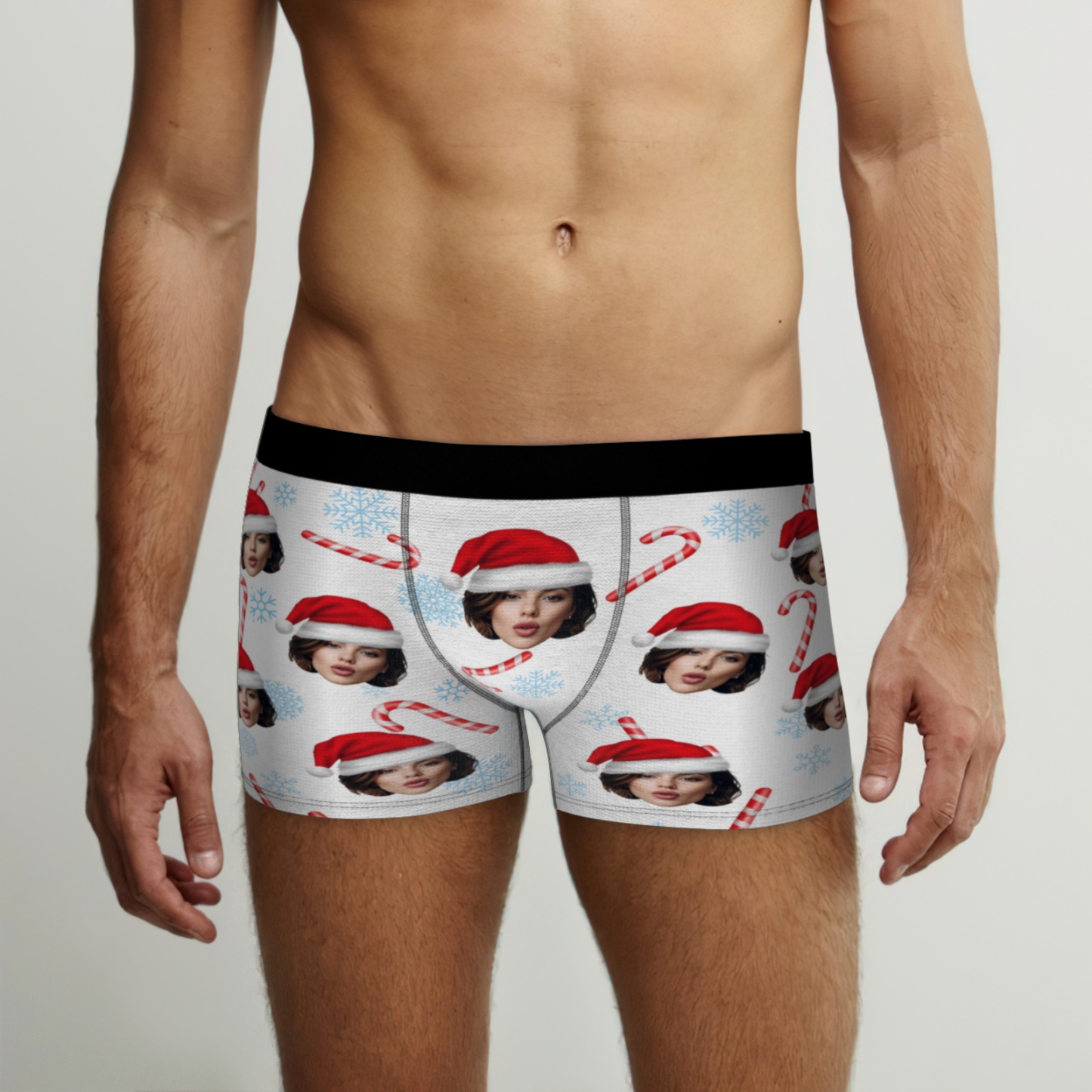 Personalized Christmas Men Boxers with Face, Funny Personalized Underwear Gift for Boyfriend, Husband, or Couples - MyPhotoBoxer