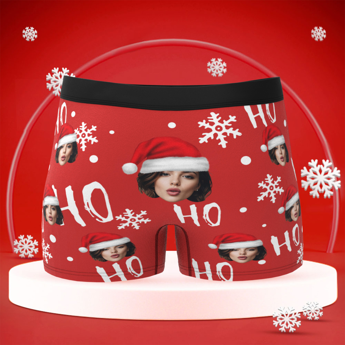 Custom Christmas Men Boxers with Face Best Gift for Boyfriend, Husband, or Couples - MyPhotoBoxer