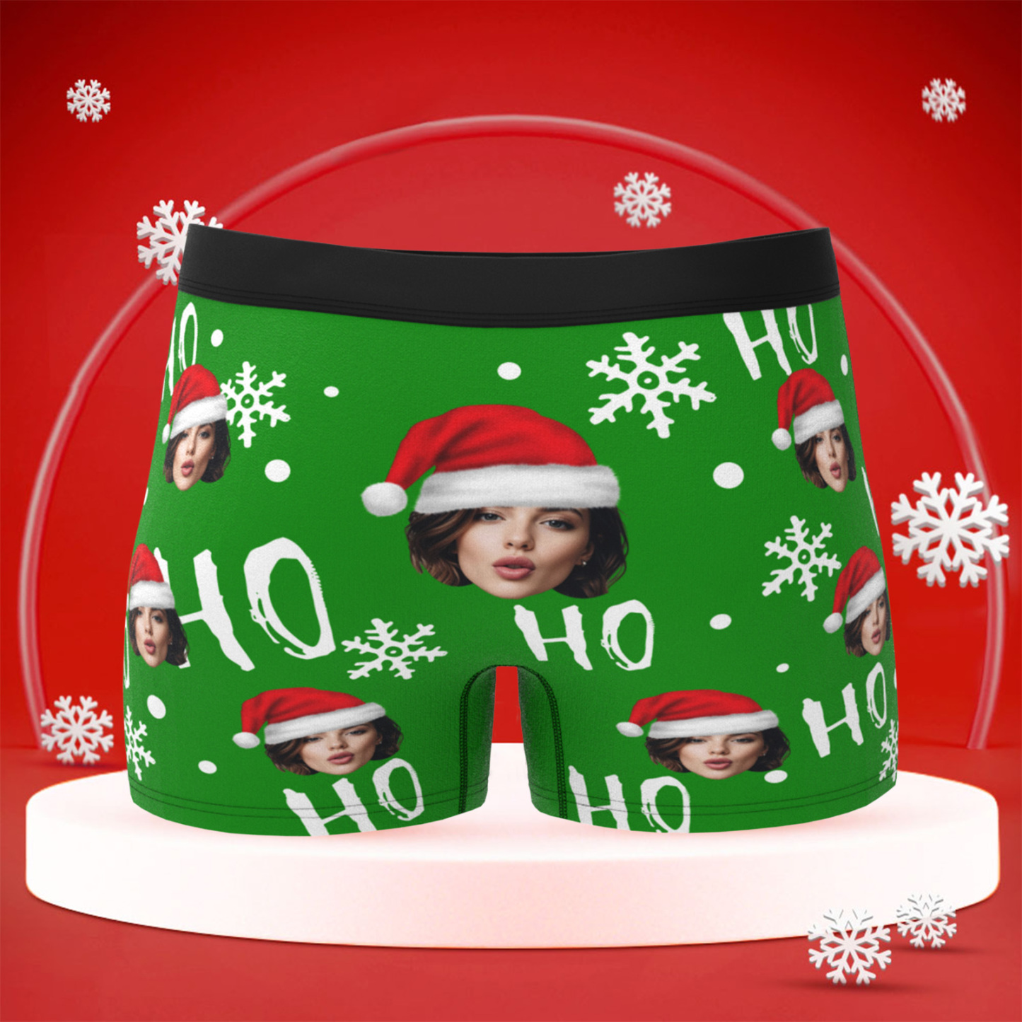 Custom Christmas Men Boxers with Face Best Gift for Boyfriend, Husband, or Couples - MyPhotoBoxer