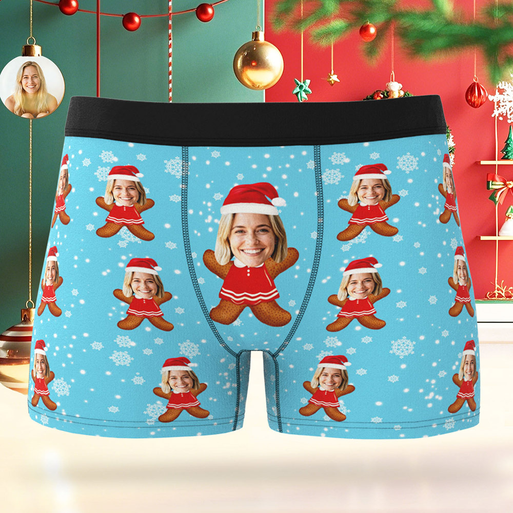 Personalized Multiple Patterns Christmas Men Boxers with Face, Funny Personalized Underwear Gift for Boyfriend, Husband, or Couples - MyPhotoBoxer