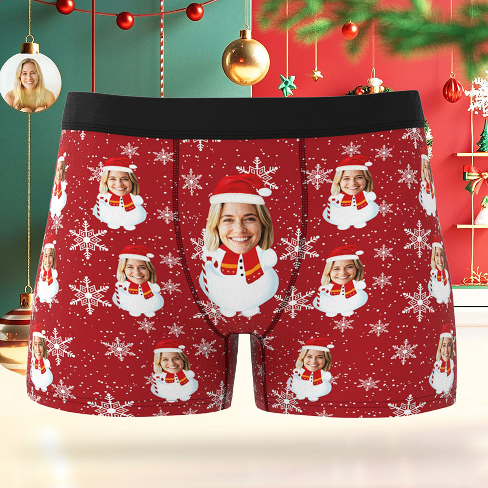 Personalized Multiple Patterns Christmas Men Boxers with Face, Funny Personalized Underwear Gift for Boyfriend, Husband, or Couples - MyPhotoBoxer