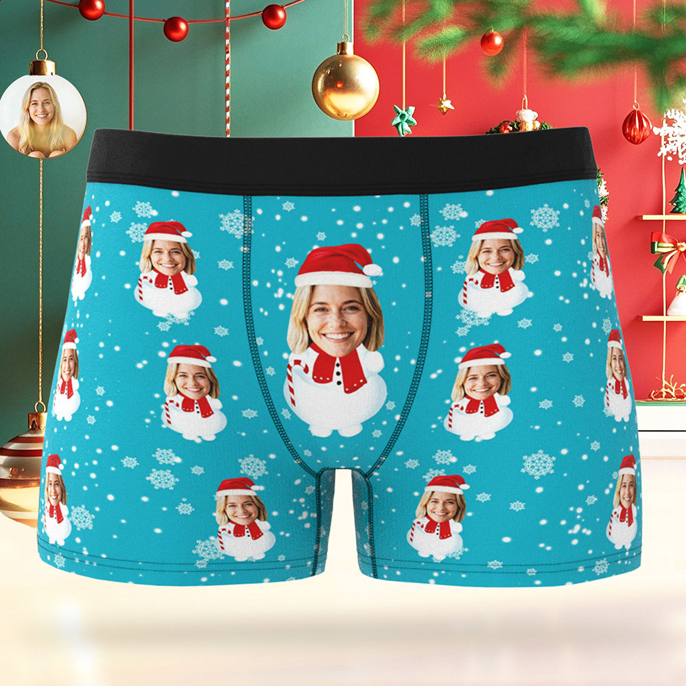 Personalized Multiple Patterns Christmas Men Boxers with Face, Funny Personalized Underwear Gift for Boyfriend, Husband, or Couples - MyPhotoBoxer