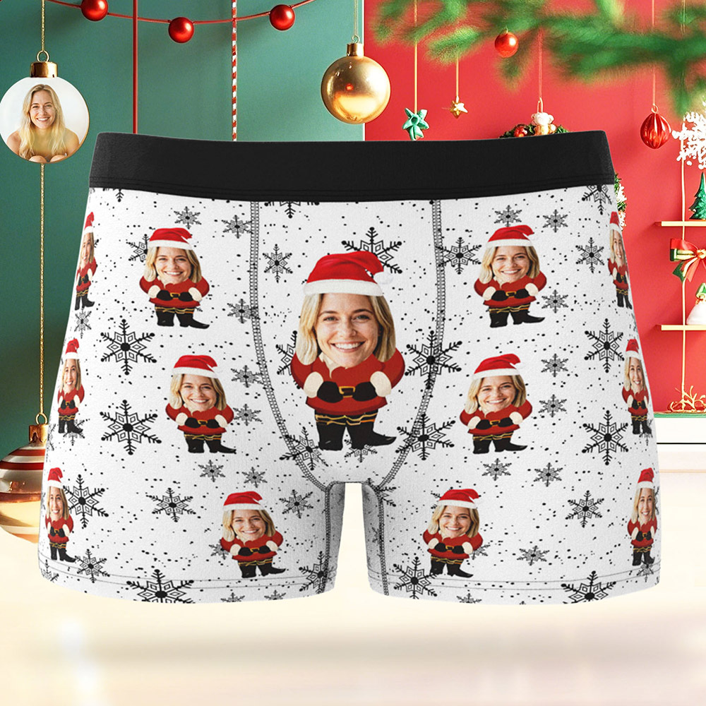 Personalized Multiple Patterns Christmas Men Boxers with Face, Funny Personalized Underwear Gift for Boyfriend, Husband, or Couples - MyPhotoBoxer