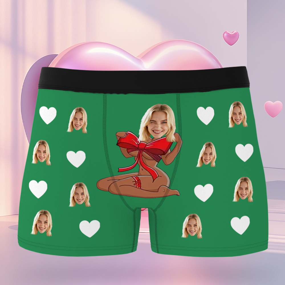 Personalized Face Man Underwear Custom Anniversary,Birthday,Valentines Day Gift for Him,Boyfriend - MyPhotoBoxer
