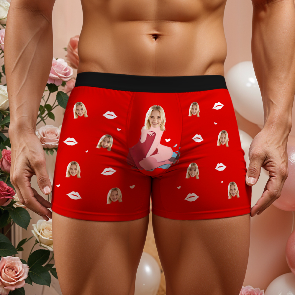 Custom Face Man Underwear, Personalized Anniversary,Birthday,Valentines Day Gift for Him,Boyfriend, Best Gift for Him - MyPhotoBoxer