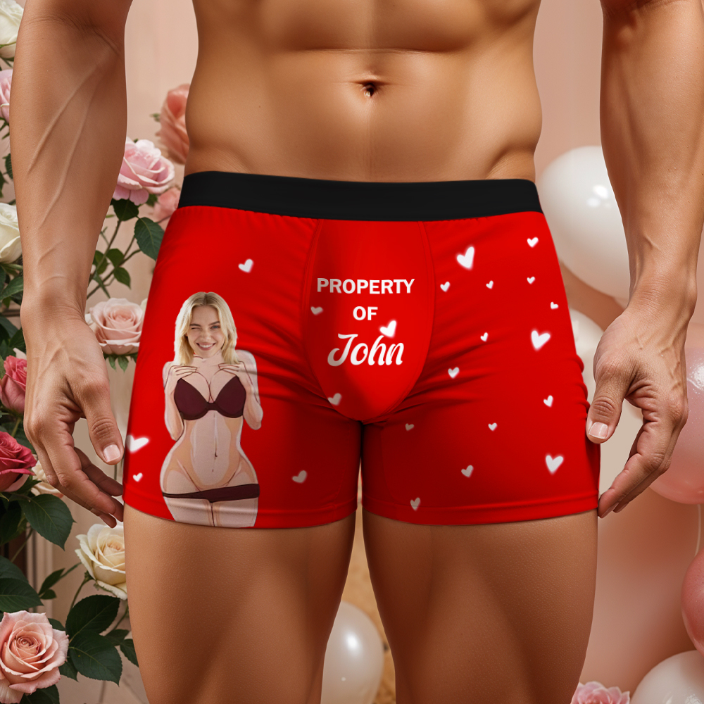Personalized Face Man Underwear Custom Anniversary,Birthday,Valentines Day Gift for Him,Boyfriend - MyPhotoBoxer