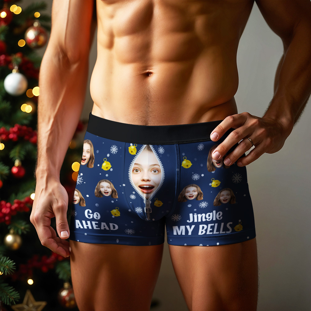 Personalized Photo Underwear, Funny Custom Face Men Boxer Briefs, Gift for Christmas/Valentine's Day Gifts