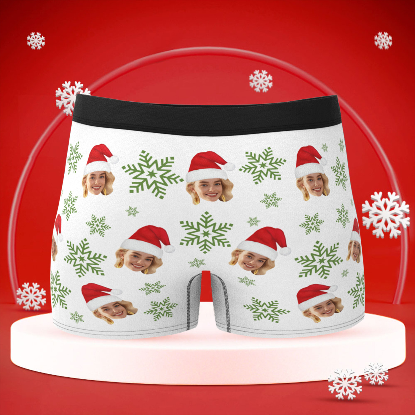 Custom Christmas Men Boxers with Face, Funny Personalized Underwear Gift for Boyfriend or Husband - MyPhotoBoxer