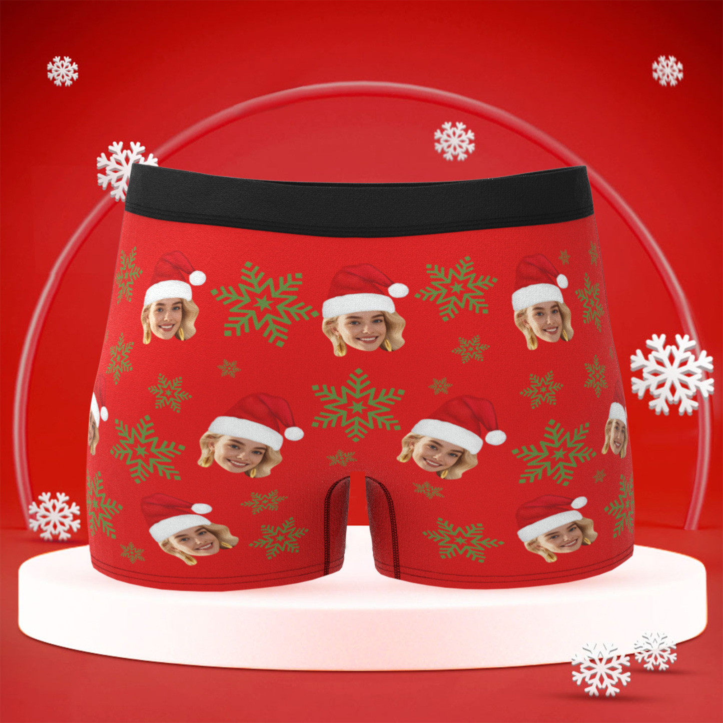 Custom Christmas Men Boxers with Face, Funny Personalized Underwear Gift for Boyfriend or Husband - MyPhotoBoxer
