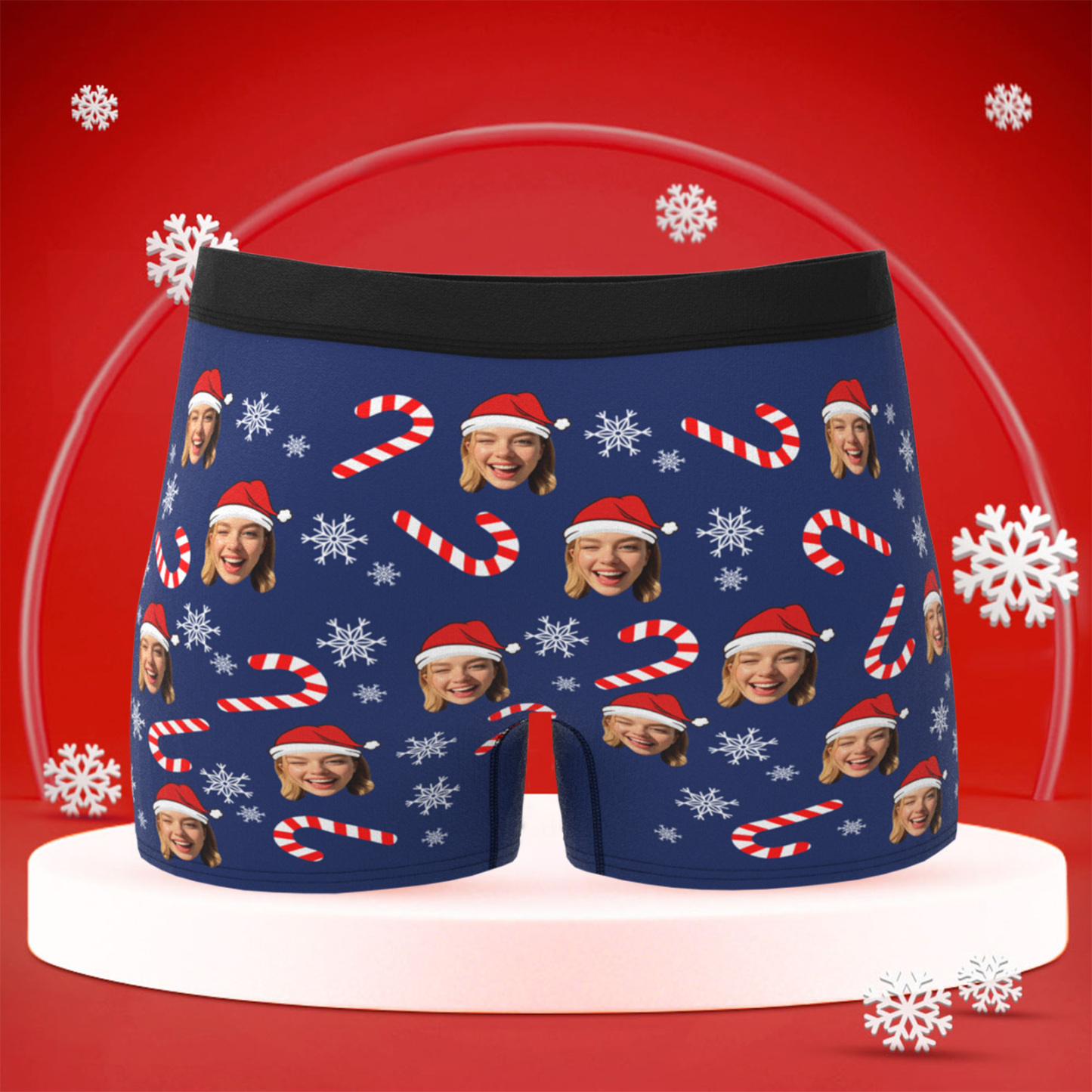 Personalized Christmas Men Boxers with Face, Funny Personalized Underwear Gift for Boyfriend, Husband, or Couples - MyPhotoBoxer