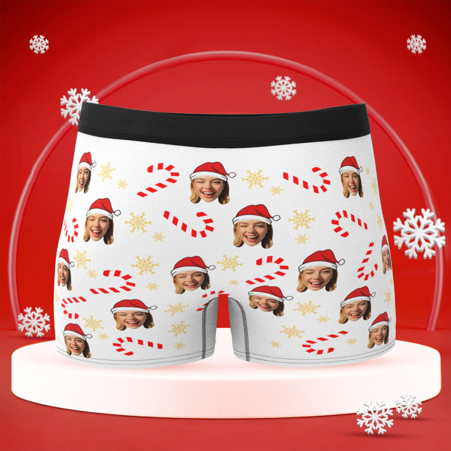 Personalized Christmas Men Boxers with Face, Funny Personalized Underwear Gift for Boyfriend, Husband, or Couples - MyPhotoBoxer