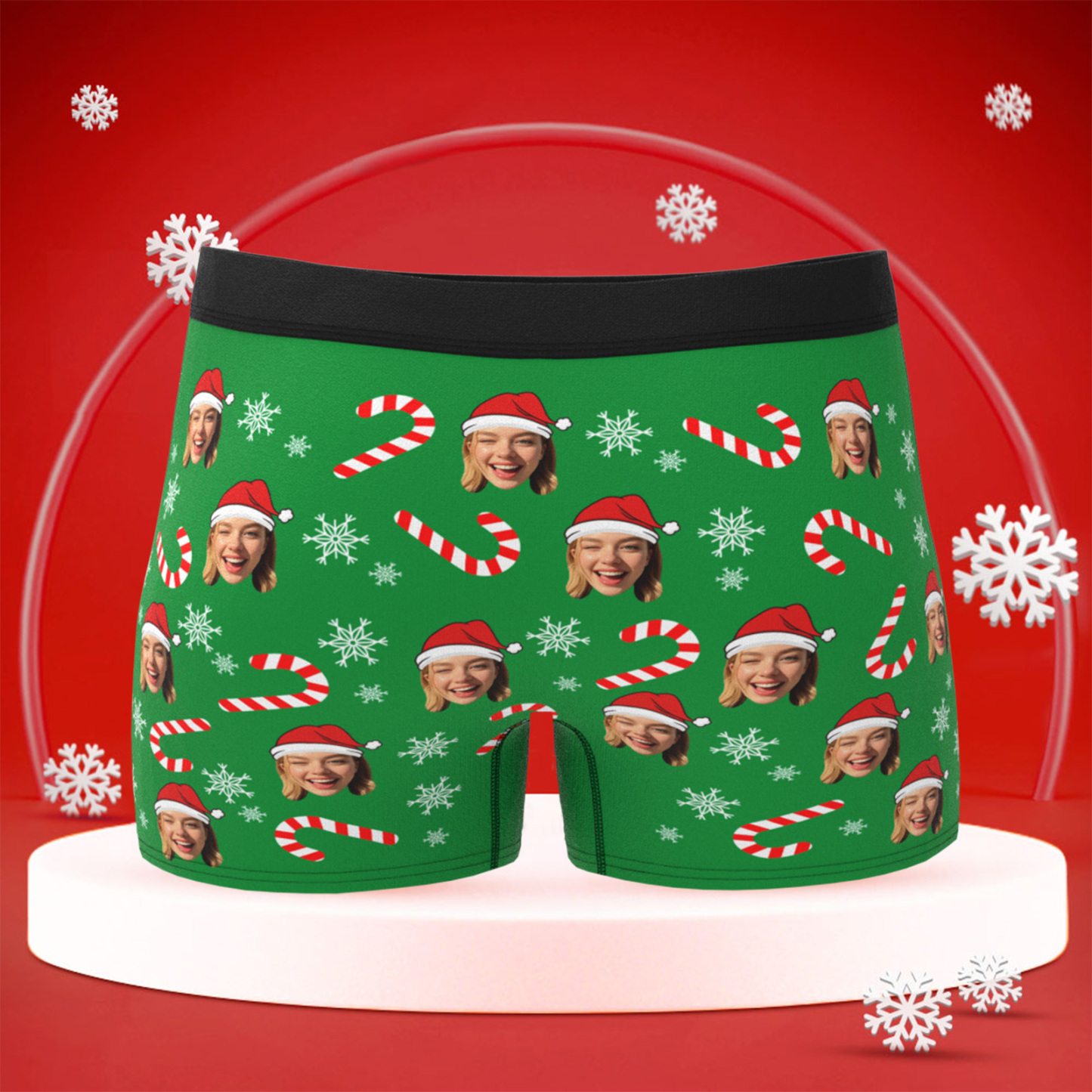 Personalized Christmas Men Boxers with Face, Funny Personalized Underwear Gift for Boyfriend, Husband, or Couples - MyPhotoBoxer