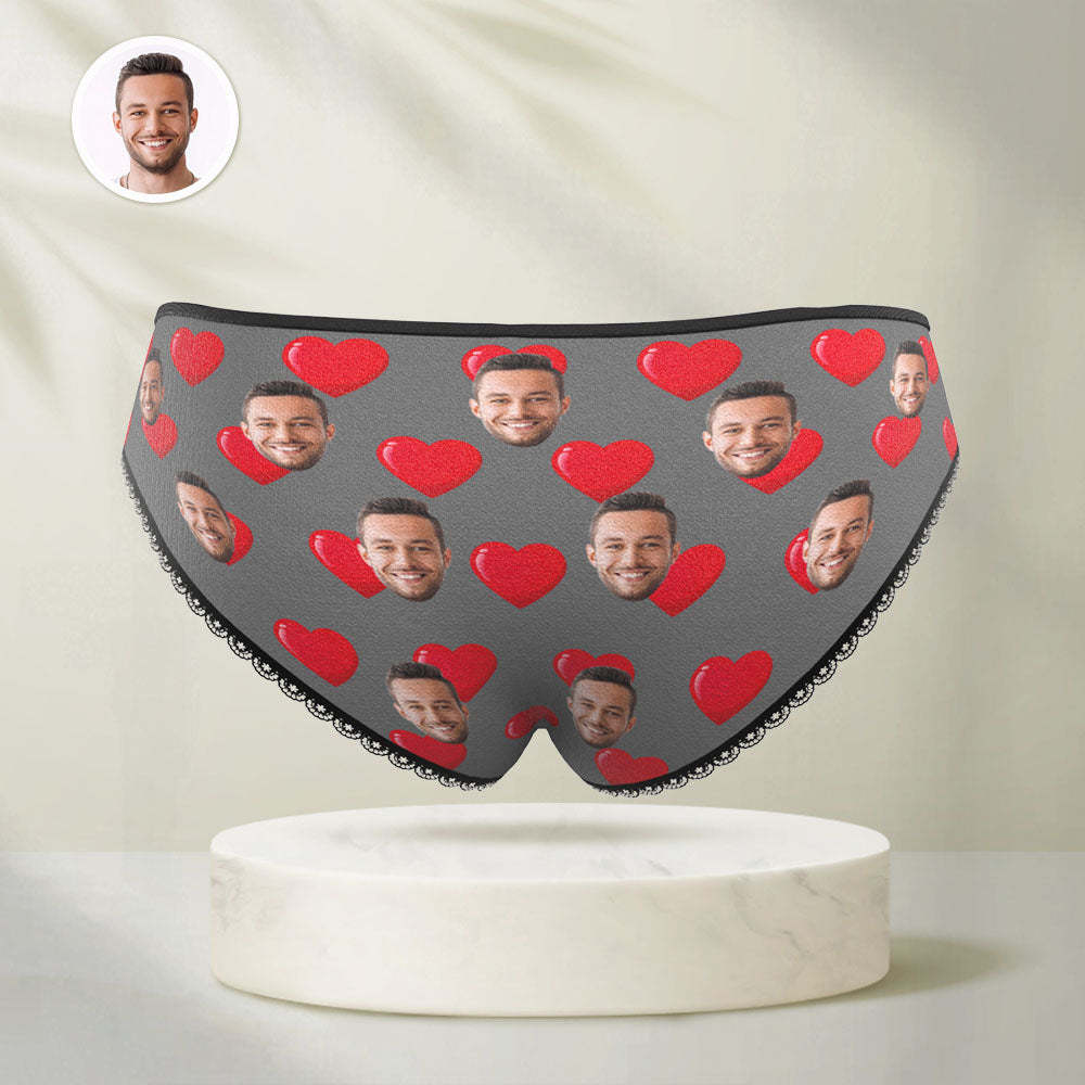 Custom Face Women's Panties Personalised Photo Underwear Heart Lovers Gift